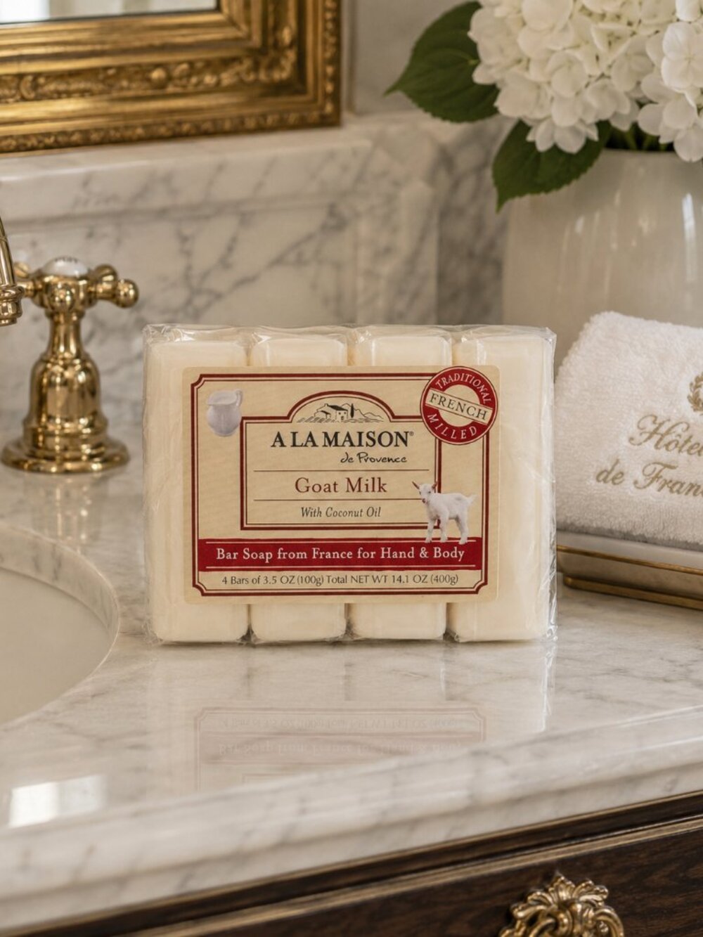 NWT - A La Maison de Provence - 4 pack - Goat Milk with Coconut Oil Bar Soaps